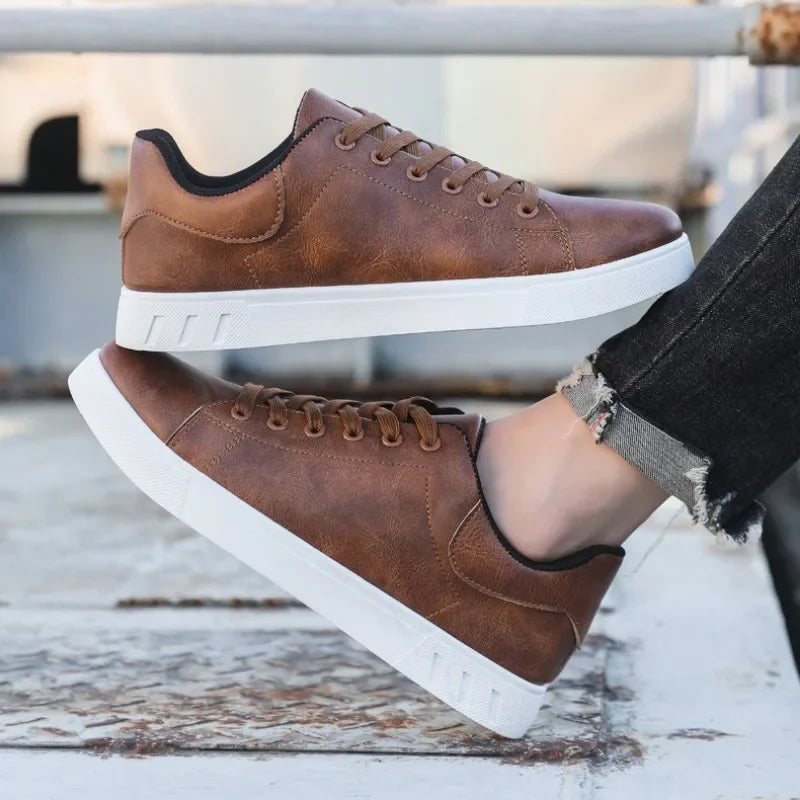 Casual Shoes Loafers British Leather Sneakers Flats Shoes Classic Men Leather