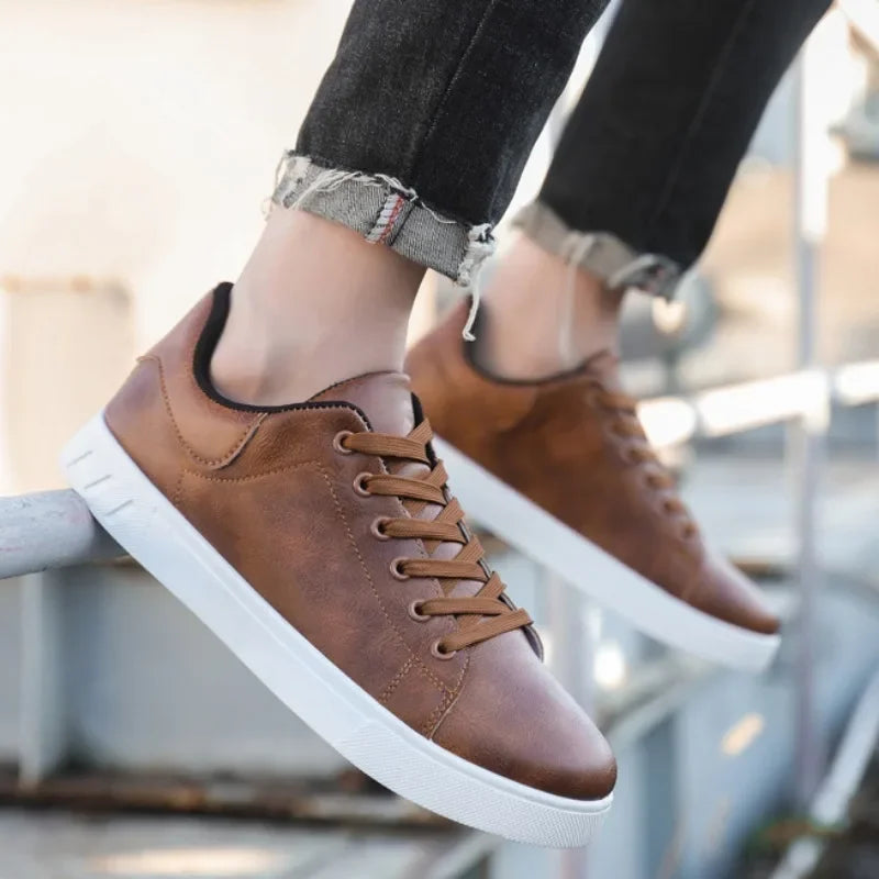 Casual Shoes Loafers British Leather Sneakers Flats Shoes Classic Men Leather