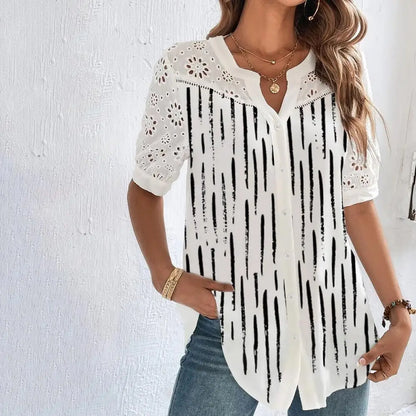 Temperament Casual Lace Woman Shirt Fashion