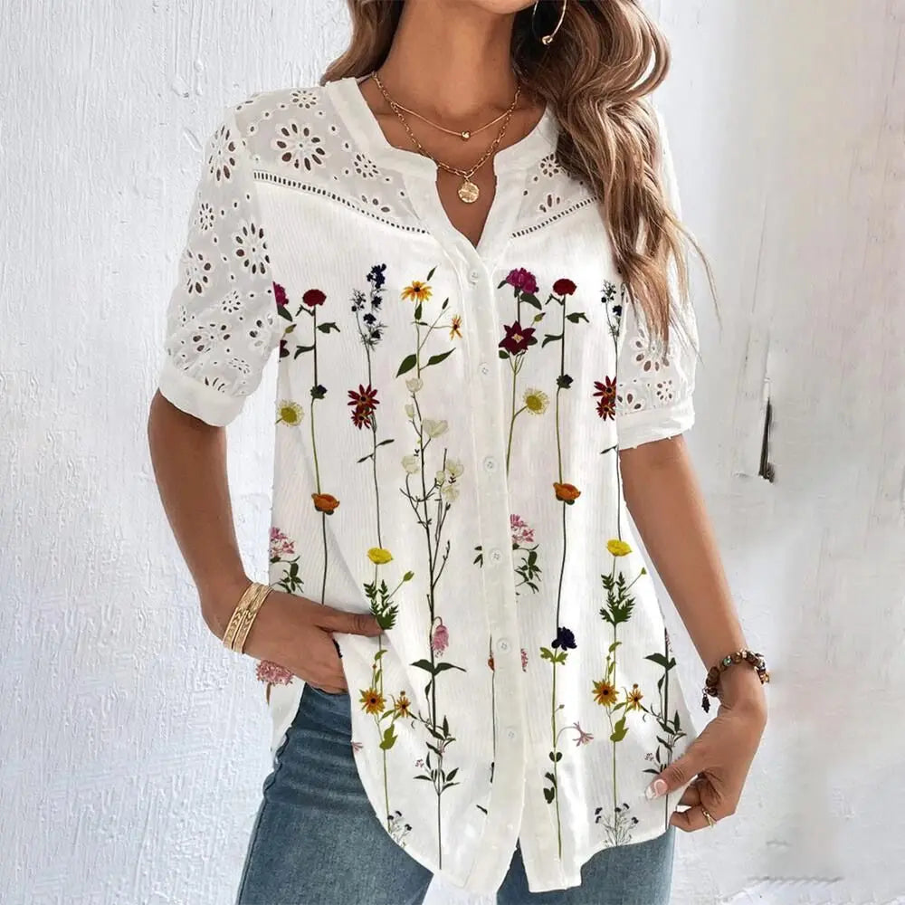 Temperament Casual Lace Woman Shirt Fashion