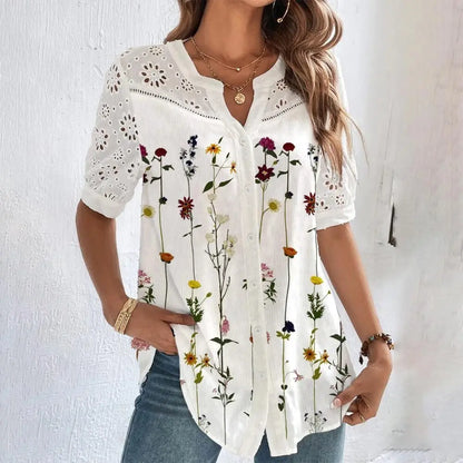 Temperament Casual Lace Woman Shirt Fashion
