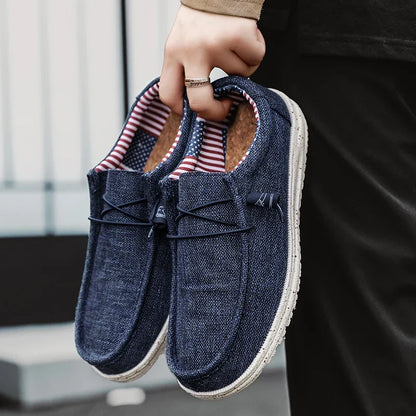 Men Casual Shoes Slip on Canvas Loafers Comfortable Walking