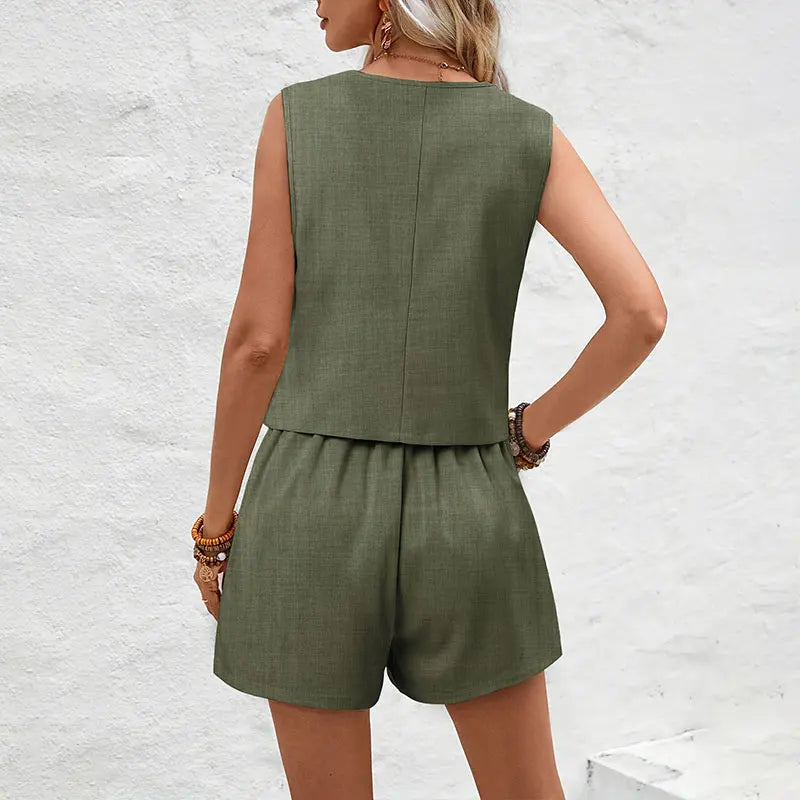 Summer Women Elegant Solid Waistcoat