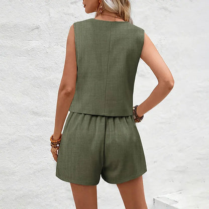 Summer Women Elegant Solid Waistcoat