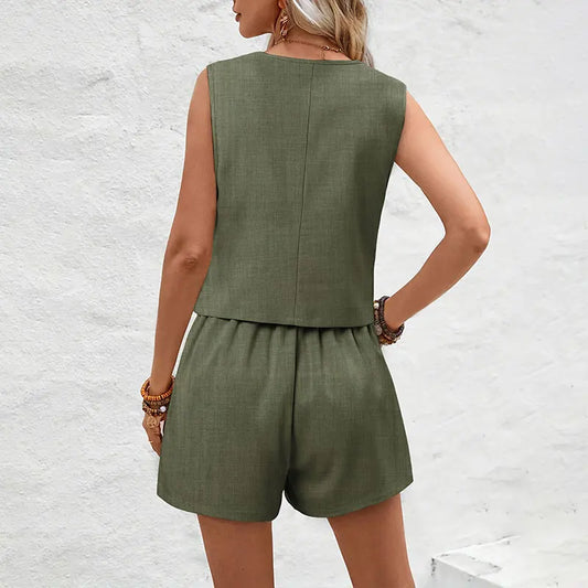 Summer Women Elegant Solid Waistcoat