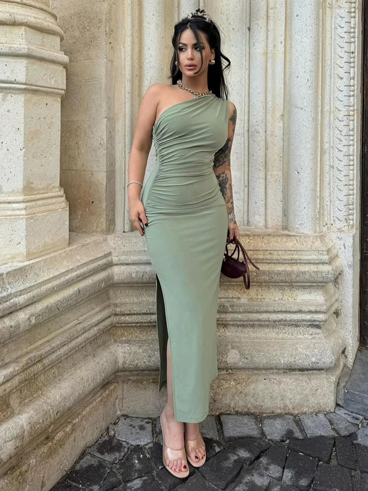 Summer Maxi Dress Women Sexy Split Fashion
