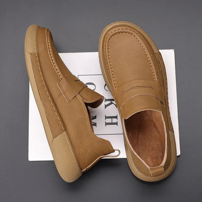 Brand Men Genuine Leather Walking Loafers High Quality
