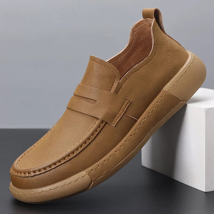 Brand Men Genuine Leather Walking Loafers High Quality
