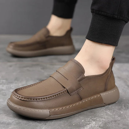 Brand Men Genuine Leather Walking Loafers High Quality