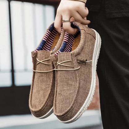 Men Casual Shoes Slip on Canvas Loafers Comfortable Walking