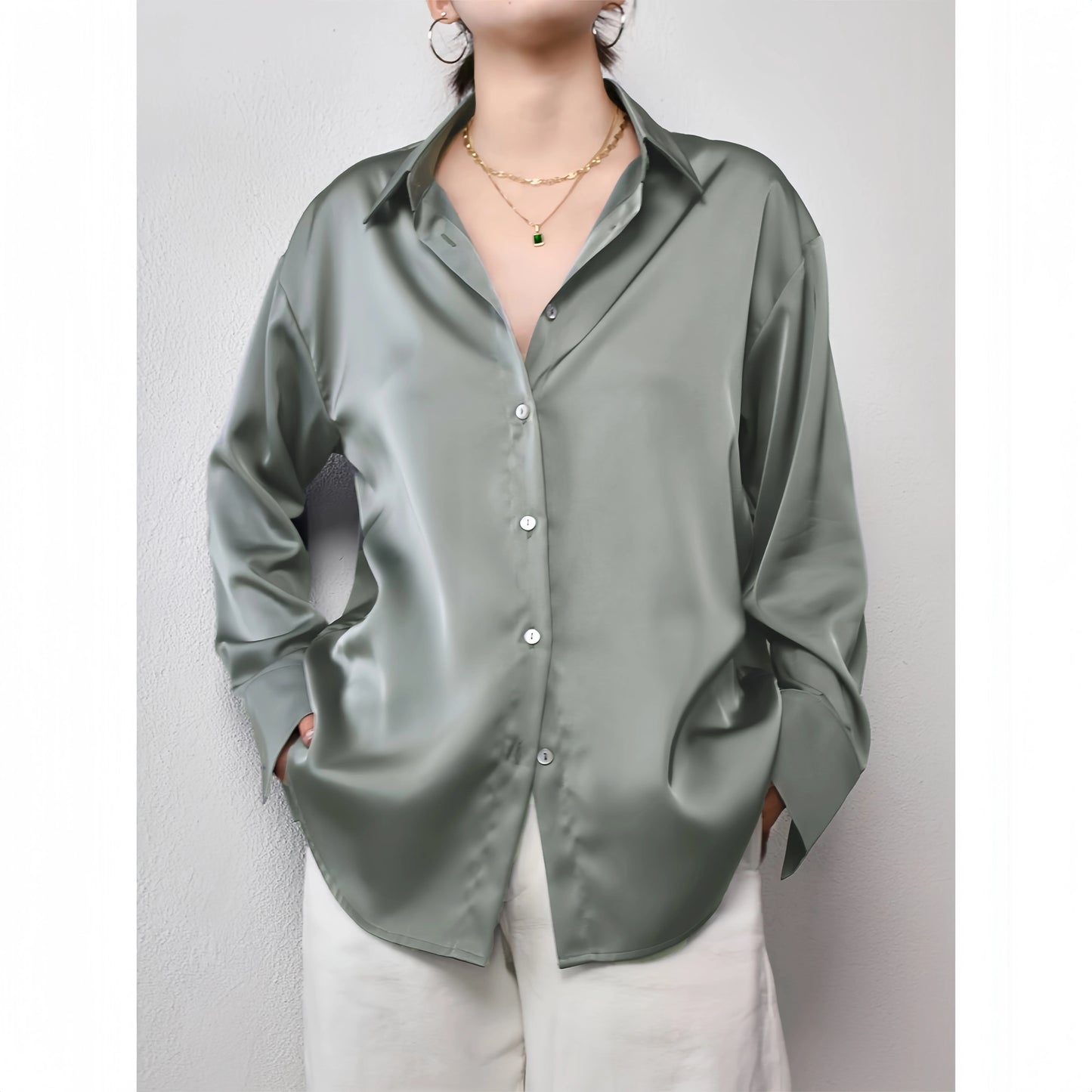 Korean Office Lady Trend Casual Shirt Elegant