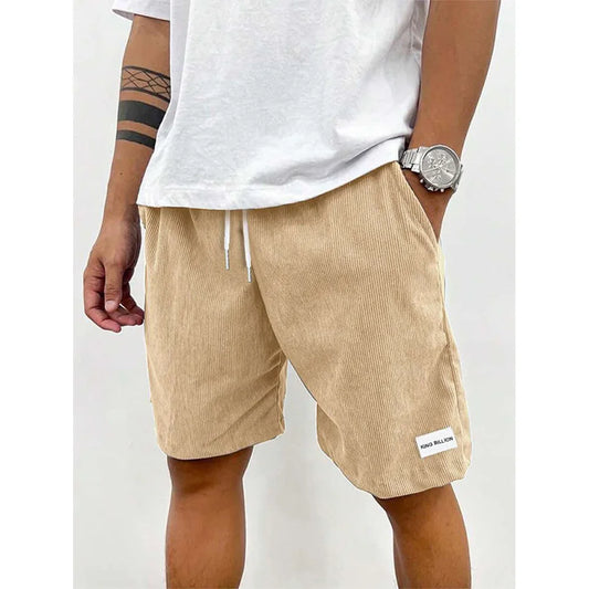 Summer Men Corduroy Sweatpants Casual Shorts