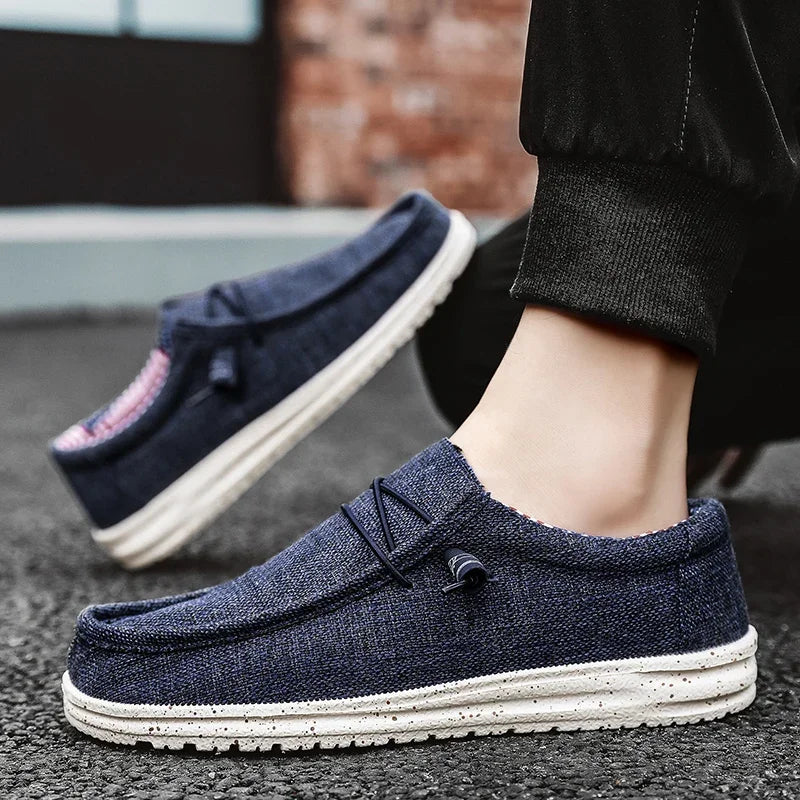 Men Casual Shoes Slip on Canvas Loafers Comfortable Walking