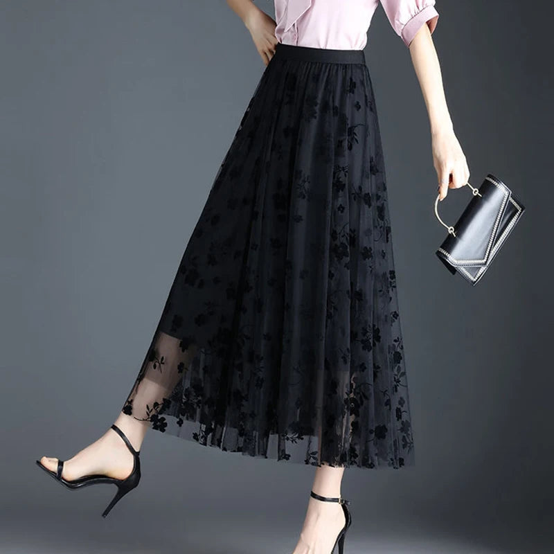 Korean Women Tulle Skirt Fashion Summer