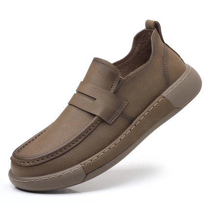 Brand Men Genuine Leather Walking Loafers High Quality