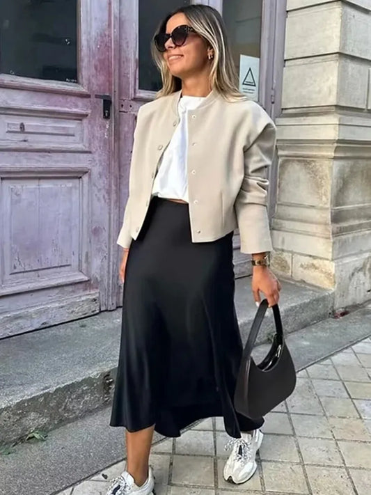 Skirt Women High Waist Long