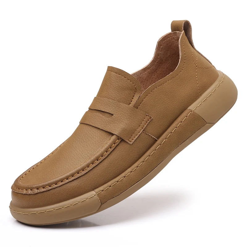 Brand Men Genuine Leather Walking Loafers High Quality