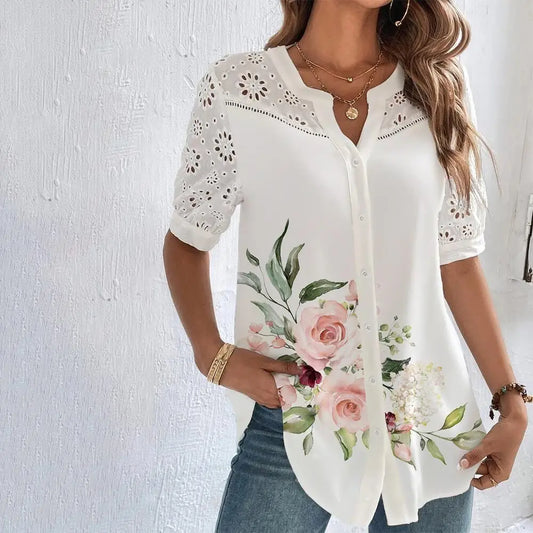 Temperament Casual Lace Woman Shirt Fashion