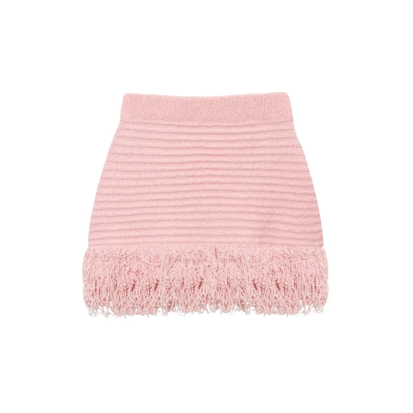 Summer Sexy Knitted Tassel Solid Women Suit Fashion
