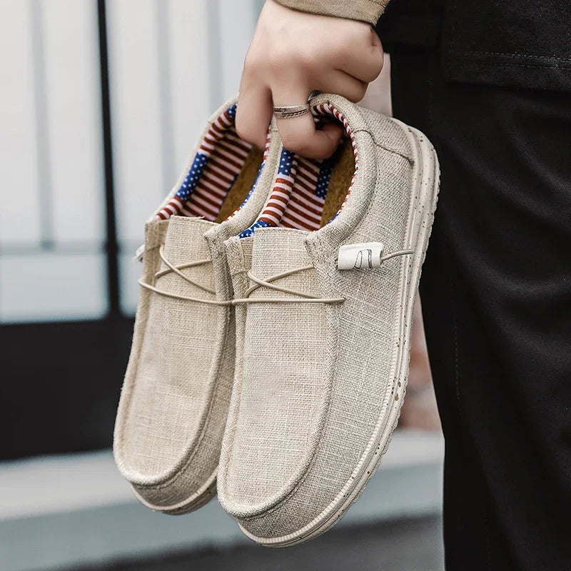 Men Casual Shoes Slip on Canvas Loafers Comfortable Walking